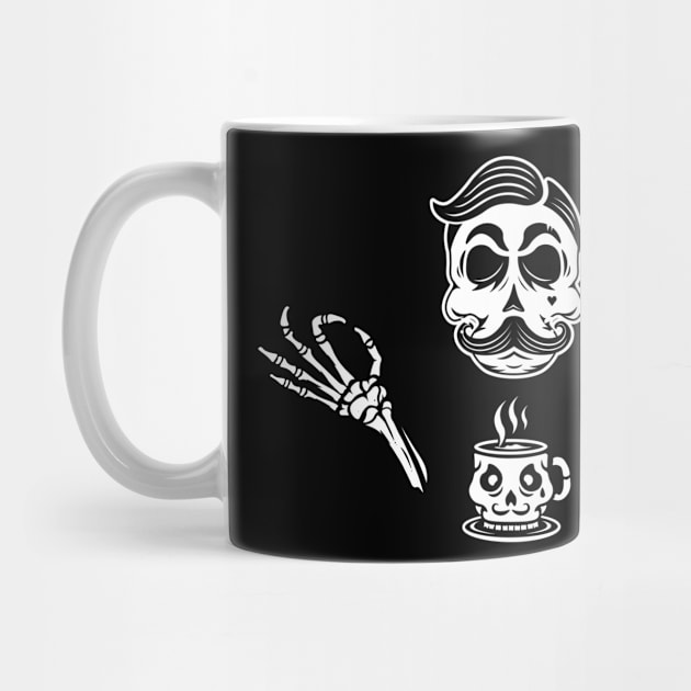 Skull with mug coffee by Yeroma